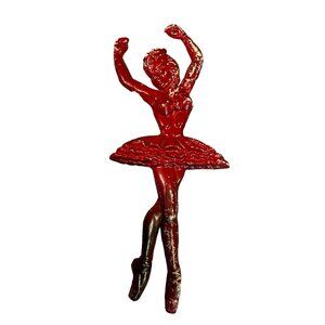 Vintage Metal Ballet Dancer Wall Hanging 11 3/4"‎ Tall